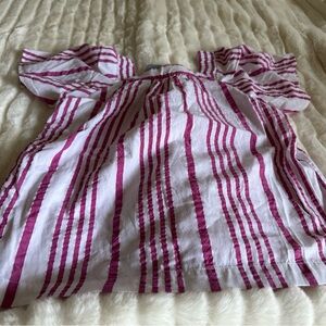LOFT Striped Pink/Purple Top - Pink and White
